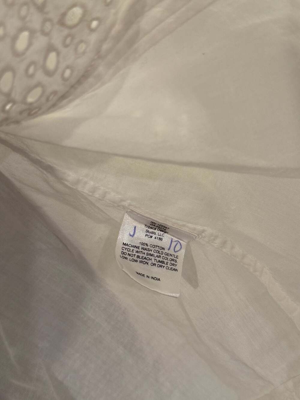 Nili Lotan White Harmonia Eyelet Cotton Long Sleeve Button-Front Shirt - Picture 5 of 5